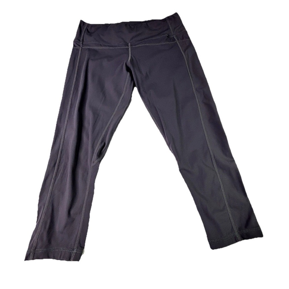 Lululemon Womens Crop Leggings No Size Tag Gray 20" Inseam Athlesiure Wear